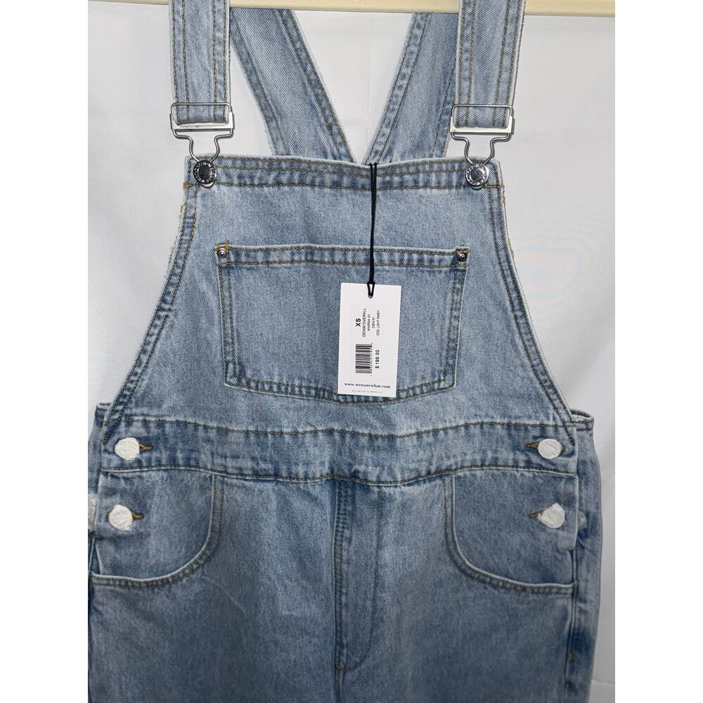 WeWoreWhat Denim Overalls Light Wash - Size XS - NWT $198 Retail - Picture 2 of 7